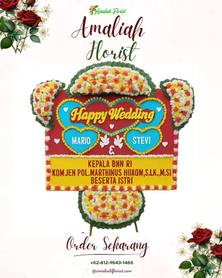 Papan Bunga Pernikahan Emplak